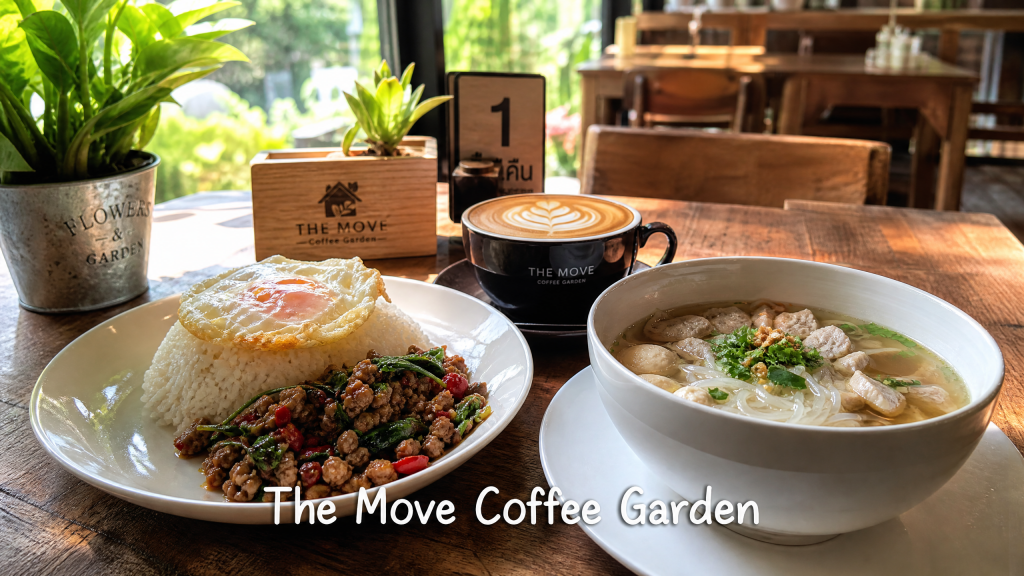ร้านเล็กแต่อร่อยบางใหญ่ The Move Coffee Garden กาแฟ อาหารตามสั่ง ก๋วยเตี๋ยว ราคาประหยัด